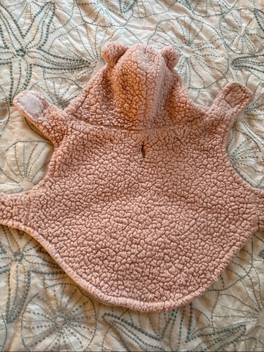 Plush Pink Sherpa Pet Hoodie with Hooded Ears - Picture 4 of 4